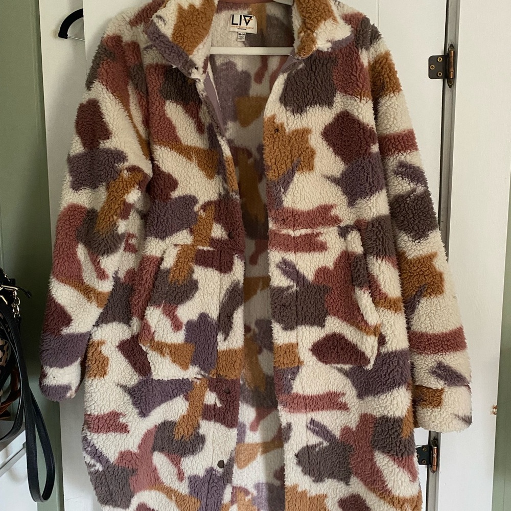 Women's Multicolor Sherpa Coat